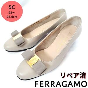 サルヴァトーレ・フェラガモ【Ferragamo】ヴァラ パンプス グレー