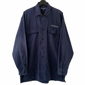 ■激レア■90s POLO SPORT MARINE SUPPY ミリタリーシャツ L XL ポロスポーツ 軍物 POLO COUNTRY RRL USA製 ビンテージ