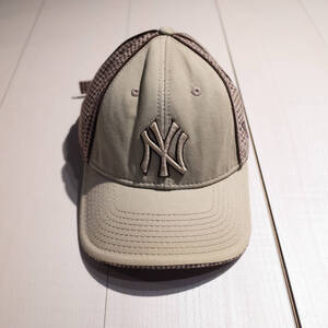 ONE SIZE / New Era MLB NY ヤンキース ロゴ ベースボール キャップ 茶 ハウンドトゥース 千鳥格子 海外限定 プレッピー トラッド 男女