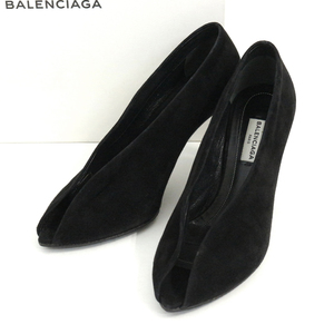 BALENCIAGA 定価79,920円 スウェードレザーオープンデザインパンプス 36 391120 バレンシアガ