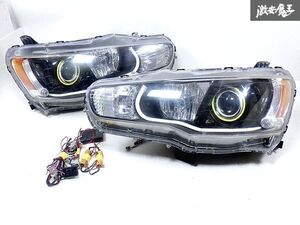 ワンオフ品 CZ4A ランサーエボリューション10 ランエボ10 HID ヘッドライト レンズ 左右セット STANLEY P6124 イカリング ブルーイルミ Q-2