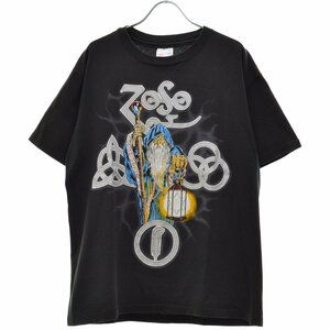 【L】VINTAGE / ヴィンテージ ～90s HANESボディ LED ZEPPELIN レッド ツェッペリン ZOSO 両面プリント半袖Tシャツ バンドTシャツ バンT