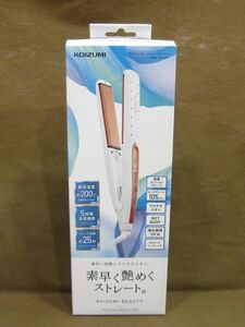 M9-274◆即決 未開封品 箱難あり KOIZUMI マイナスイオンストレートアイロン KHS-8230/W 105ｍｍ ロングプレート 最高温度約200℃