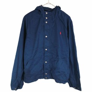 Polo by Ralph Lauren ポロ ラルフローレン コットン パーカー ジャケット ワンポイントロゴ ネイビー (メンズ M) O2695