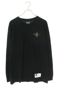 シュプリーム チャンピオン 長袖カットソー Champion Stacked C L/S Tee サイズ:L ロゴ長袖カットソー 中古 OM10