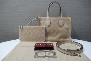 【未使用】 グッチ GUCCI オフィディア ミディアム トートバッグ 772183 GGデニム ベージュ バッグ BRB・バッグ・財布