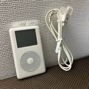 ★アイポッド★ Apple アップル iPod classic 20GB [A1059] 通電反応あり ホワイト モノクロ　純正充電器付き