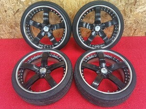 カスタム等に!! リバーサイド トラフィックスター20×8.5J+41 夏タイヤ付き 225/35R20 4本セット 中古 売切!!