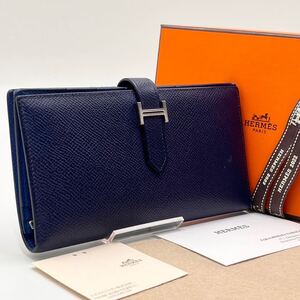 定価約555500円 【正規品】美品 HERMES エルメス ベアンスフレ ヴェルソ ヴォーエプソン U刻印 22年 財布 箱 ブランド カード メンズ