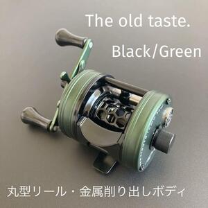 【新品】渓流ベイトリール 丸型リール トラウト用 ブラック／グリーン