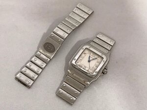 ◇◇難あり 稼働品 Cartier カルティエ サントスガルべ 987901 SM レデイースウォッチ 日付 3針 クオーツ◇◇