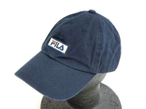 ●み-029● FILA/フィラ　キャップ　帽子　ネイビー　57-59cm　中古