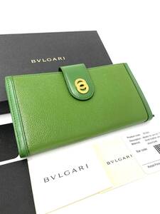 A1636 新品未使用！格安！BVLGARI ブルガリ ドッピオトンド 25263 二つ折り長財布 レザー オリーブグリーン