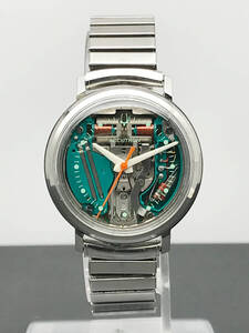 【稼働品 WORKING/動画あり】BULOVA ACCUTRON Spaceview/ブローバ アキュトロン スペースビューステンレス/スケルトン/シルバー色/214/M6