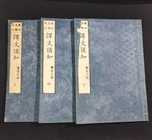 Y127 語学◆訳文須知◆全3冊揃 語法 漢詩 漢文 漢字 国学 辞書 史料 資料 松本愚山 明治 時代物 木版 骨董 古美術 古典籍 古文書 和本 古書