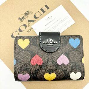 【COACH☆新品】ミディアム コーナー ジップ ウォレット！シグネチャー！