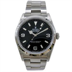 【メーカーOH、新品磨き済み】ロレックス Rolex エクスプローラー オートマ 自動巻き 腕時計 ウォッチ 時計 黒文字盤 114270