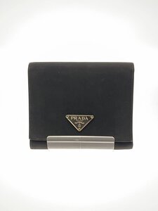 PRADA◆3つ折り財布/-/BLK/レディース//