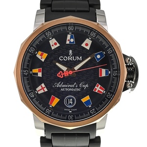 コルム CORUM 082.833.24 アドミラルズカップ トロフィー41 デイト K18RG ベゼル 自動巻き メンズ 美品 G#136684