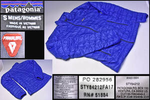 PATAGONIA ★ パタゴニア ★ ナノパフジャケット ★ カラー vik 青 ★ S ★ PRIMALOFT ★ RN51884 STY84212 ★ ポリエステル ★ 中古品 ★