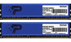 【中古】【ゆうパケット対応】Patriot Memory PSD38G1600KH DDR3 PC3-12800 4GBx2 [管理:3160352]