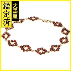 JEWELRY　貴金属・宝石　　ブレスレット　K14　ガーネット　12.7g　【208】2120500199832