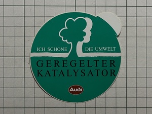 外国 古いステッカー：AUDI アウディ 車 広告 GEREGELTER KATALYSATOR ビンテージ 海外 +Aa