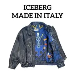 【圧倒的存在感】 ICEBERG 深蒼 レザージャケット 最高級ITALY製