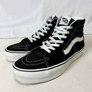 定番人気 VANS SK8-HI バンズ スケートハイ スエード × キャンバス ハイカットスニーカー スケボー スケーター 黒白 27cm