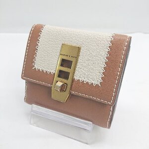 ◇ CHARLES & KEITH　チャールズ＆キース ミニウォレット ブラウン ベージュ レディース E