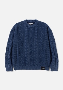 ネイバーフッド WASHED CREWNECK CABLE SWEATER ウォッシュドクルーネックケーブルスウェット neighborhood ニットSVG SRL 