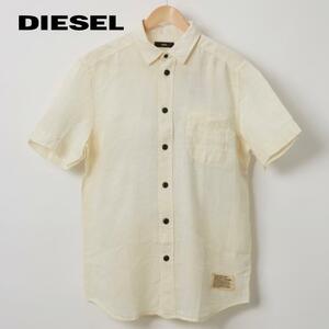 S/新品 DIESEL ディーゼル 麻シャツ リネン カジュアルシャツ 半袖 ブランド kiruma 白