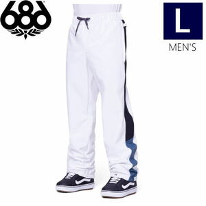 ● 686 WATERPROOF TRACK PANT カラー:WHITE COLORBLOCK Lサイズ メンズ スノーボード スキー パンツ PANT 23-24 日本正規品