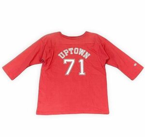 米国製 MADE IN USA チャンピオン フットボール Tシャツ T1011 UPTOWN 71 綿100% レッド 赤 サイズL [b5-0038]