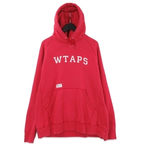 WTAPS ダブルタップス プルオーバーパーカー 121HNDT-CSM12 スウェット コットン レッド 4 71011148