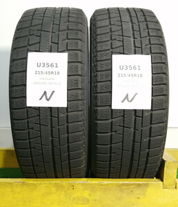 215/45R18 89Q Yokohama iceGUARD iG50 PLUS 中古 スタッドレスタイヤ 2本セット 送料無料 215/45/18 ヨコハマ U3561.N