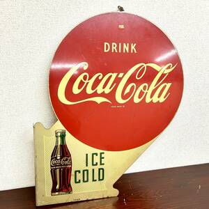 AY1077■ Coca Cola コカコーラ 看板 ウォールサイン 広告 ヴィンテージ 当時物 昭和 レトロ アメリカ産 USA インテリア 雑貨