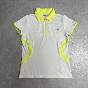 ellesse エレッセ レディース ハーフジップ 半袖シャツ テニス メッシュ Sサイズ