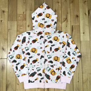 ★激レア★ kaws companion × milo パーカー shortサイズ a bathing ape bape hoodie カウズ エイプ ベイプ マイロ apee レディース pink