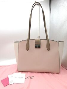 ☆Kate Spade ケイトスペード トートバッグ ハンドバッグ K7733 ピンク×ベージュ系 大容量 レディース 中古美品