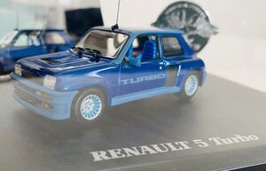 1/43 RENAULT 5 Turbo ルノー5ターボ　ミニカー　ブルー　Universal Hobbies ほぼ未使用　希少品　鏡付きショーケース入り