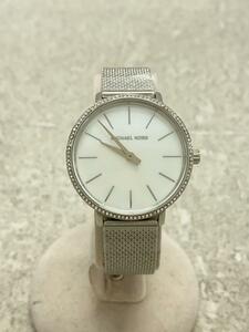 MICHAEL KORS◆Pyper/クォーツ腕時計/アナログ/ステンレス/WHT/SLV/MK-4618/112211