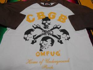 CBGB OMFUG ラグラン RAMONES パンクロック PUNK ROCK HARDCORE BAND KISS VANHALEN ベースボール Tシャツ ロックスター ロックンロール