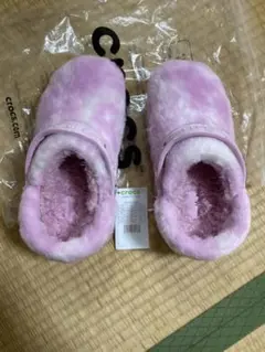 Crocs ピンク ファー サボ・クロッグサンダル 未使用23cm