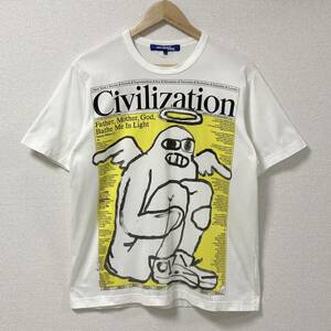 AD2019 JUNYA WATANABE MAN Civilization Tシャツ ホワイト ジュンヤワタナベマン コムデギャルソン 半袖 カットソー Tee archive 4040239