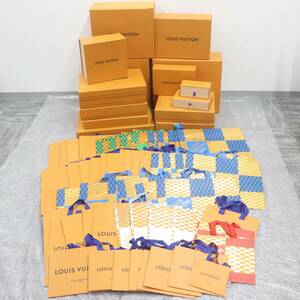 ITEY12ZNS4HU 即決 本物 LOUIS VUITTON ルイヴィトン BOX ショッパー 純正 紙袋 オレンジ ブランド箱 空き箱 まとめ 紙袋54枚 箱15個