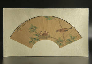 胡公寿 （款） 花鳥 扇面 鏡心 模写 古画 中国 絵画