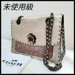 COACH コーチ ショルダーバック パーカー ティーローズ レザー パイソン