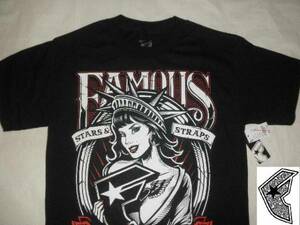 USA購入【FamousStars&Straps】セクシー女性プリントT US S黒