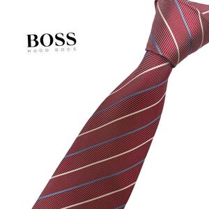 HUGO BOSS ネクタイ やや細身 レジメンタル柄 ヒューゴ ボス USED 中古 m117